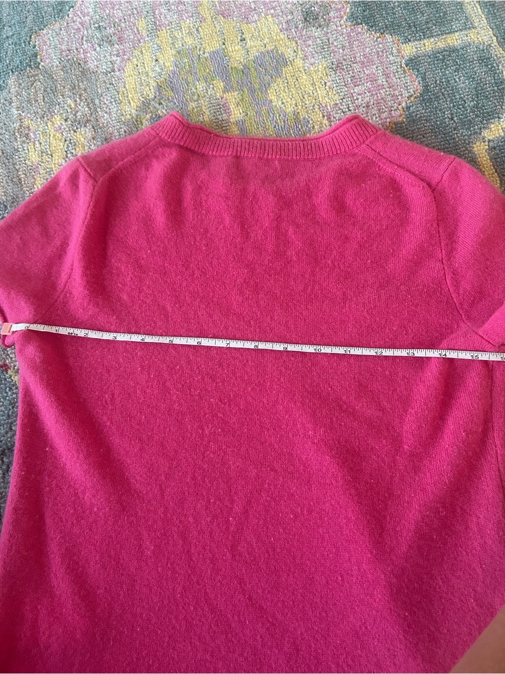 J. Crew Short Sleeve Cashmere Crewneck Sweater - Hot Pink - Picture 6 of 8